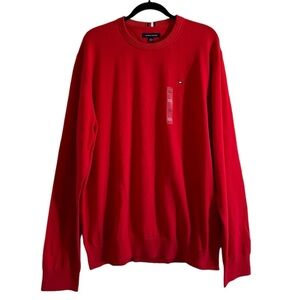 NWT Tommy Hilfiger Crewneck Pullover Sweater Solid Red Men’s Size XXL Signature